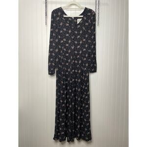 PARALLEL Black & Tan Floral Long Sleeve Wide Leg Jumpsuit Size 4